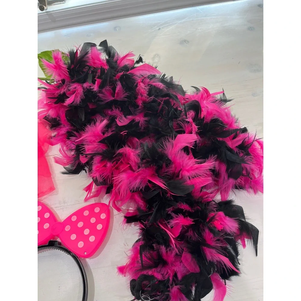 Girls pink Costume Dress Up Tutu Feather Boa Tiara Sunglasses Hair‎ Accessories